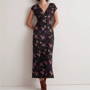Madewell nwt Floral Black Dress